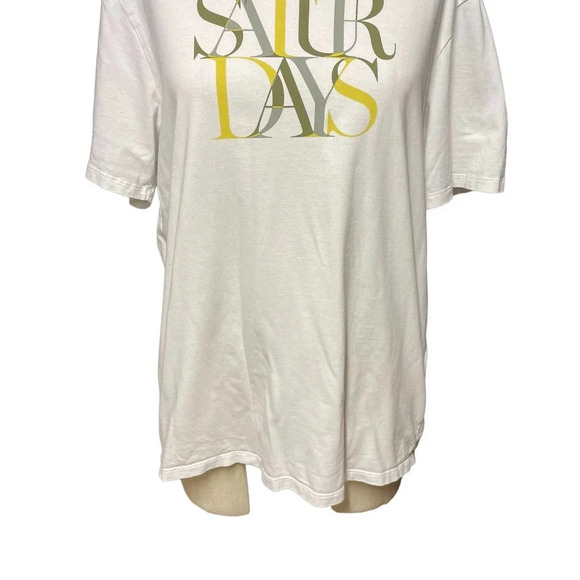 Saturdays New York City White Logo Tee Shirt Size Large - Picture 3 of 10